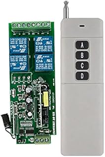 3000M Long Range AC85V-250V 4CH 4 CH 10A RF Wireless Remote Control Switch System Transmitter+Receiver lamp/Window/Garage Doors - (Color: Blue, Size: 315MHZ)