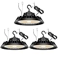 3Pack 480V UFO LED High Bay Light 300W 240W 180W Adjustable, ETL DLC Listed 5000K 45000Lm High Bay Led Shop Lights, Dimmable Waterproof Commercial Light Fixture for Factory Shop Garage AC 277-480V