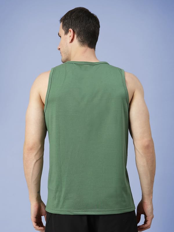 Image of CHKOKKO Tank Tops Sleeveless T-Shirt for Men Gym Wear Vest Solid Stylish Round Neck Running Sando for Sports Workout Fitness & Casual or Beach Wear