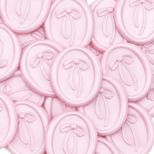 25Pcs Pink Bow Self-Adhesive Wax Seal Stickers Wedding