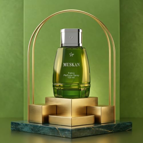 Image of HP Muskan Fabric Perfume Spray, 100 ml, Unisex, Aromatic Fougere Fragrance, Glass Bottle