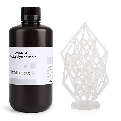 ELEGOO 3D Rapid Resin LCD UV-Curing Resin 405nm Standard Photopolymer Resin for LCD 3D Printing Translucent 1000g