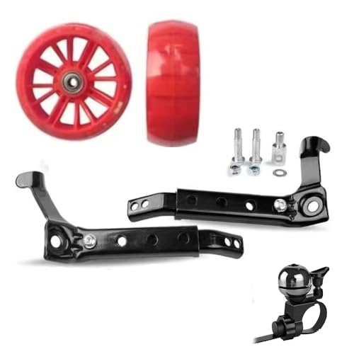 Ruedas de entrenamiento ajustables para bicicletas infantiles de 16, 18, 20, 22 y 24 pulgadas, 1 par (rojo flash) miniatura 1