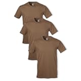 Mens 3 Pack 4.3 Oz Cotton Military Tee, Coyote Brown, Small