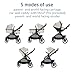 Maxi-COSI Zelia Pro 5-in-1 Travel System with Mico Pro Infant Car Seat, Baby Stroller Combo, Reversible Seat, Large Wheels, Adjustable Handle, Newborn to Toddler, Lightweight, Classic Oat