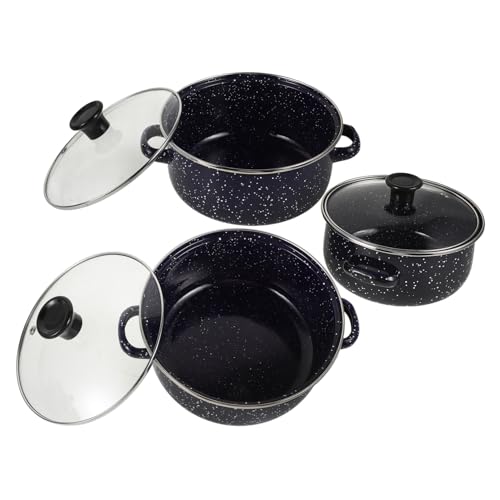 WEKADRIN 1Juego Ollas de Cocina Esmaltadas Cacerola de Leche y Sopa Olla de Plano para por Porciones Pequeñas