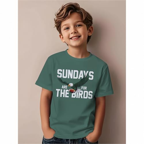 Football Shirt for Boys Girls Sundays for The Birds Football Games T-Shirt Kids Sports Fans Short Sleeve Tee Tops3