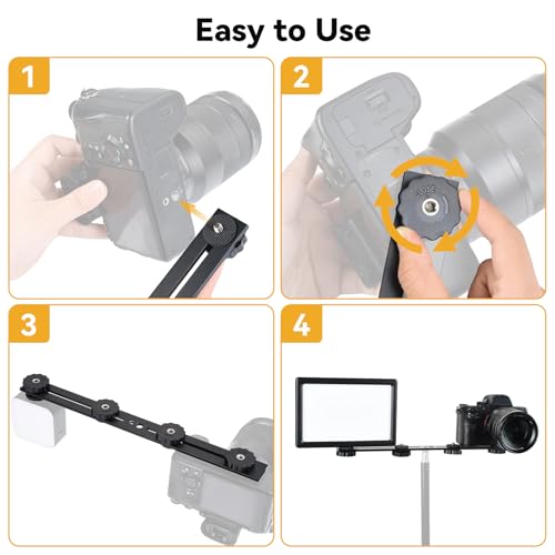 image for UTEBIT 13 inch Flash Bracket, Long Dual Camera Mount Flash Bracket Ext
