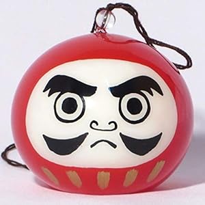 NIHON ICHIBAN Japanse Handgemaakte Glazen Windbel met Daruma Talisman
