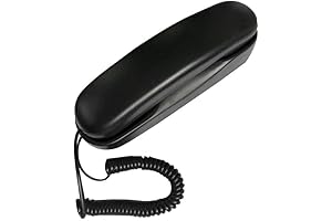 Corded Landline Telephone - TelPal Trimline Black Slim Home Phone