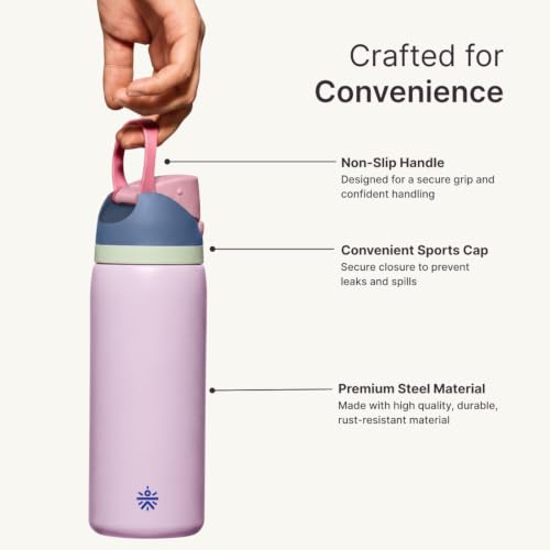 Image of CULT HydroLux Stainless Steel Water Bottle 710ml | Insulated Gym Flask for Women & Men | Leakproof Sports Sipper for Office, Travel & School Kids (Pink)
