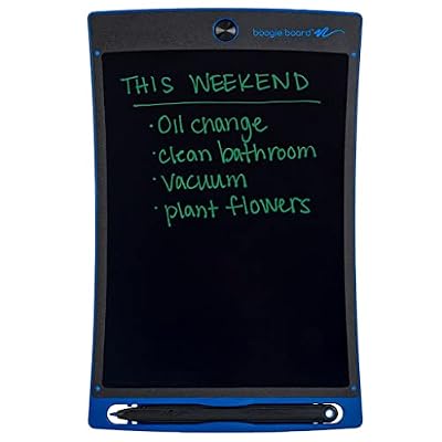 Boogie Board Jot Reusable Writing Tablet 8.5" LCD Screen Instant Erase Stylus Pen Magnets Kickstand - Writing Drawing Digital Notetaking Blue