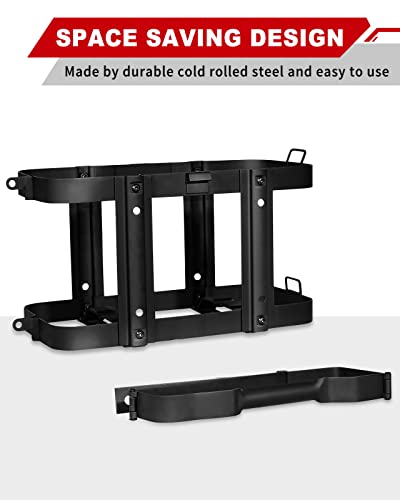 Image of 2 Pack Upgrade Jerry Can Mounting Holders, 5 Gallon (20 Liter) Black Double Lockable Jerry Gas Can Holder Racks