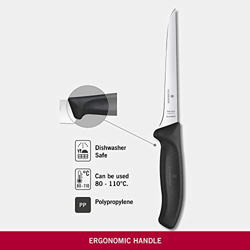 Victorinox Swiss Classic, Boning Knife, Extra Sharp Blade, Straight Edge, 15 cm, Plastic Handle, Stainless Steel, Black - Image 5