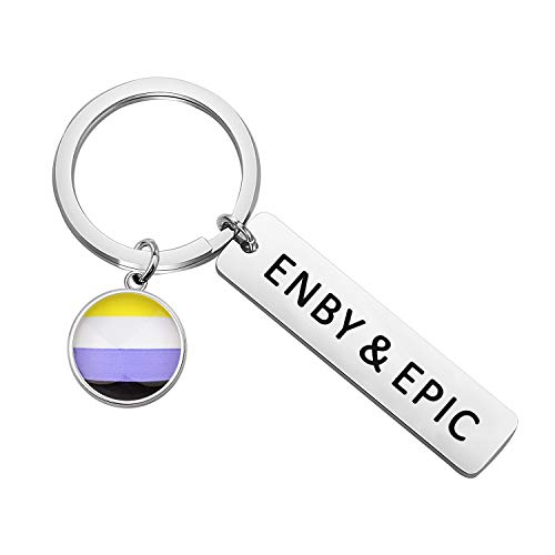CENWA Non-Binary Gift LGBTQIA Gay Enby Lesbian Gender Fluid Non Binary Pride Queer Gift Non Binary Flag Enby and Epic