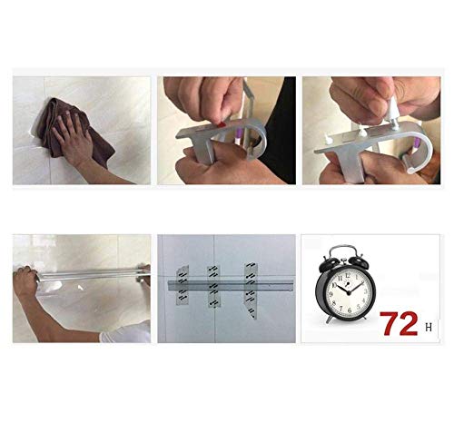 Porte-serviettes double sans trou pour carrelage intact 60cm