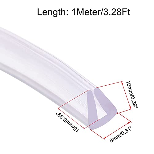 TA-VIGOR Trim Seal, Transparent PVC U-Seal Channel Edge Protector Sheet, Fits 1-3mm Edge 1Meter/3.28Ft Length, 0.39" Height - Image 2