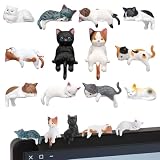 Kireida 12 Stück Auto Dashboard Deko Niedliche Mini Katzen Figuren Auto Innenausstattung Accessoires Set Für Computer Monitor Spiegel Heim Schreibtisch Büro Dekorativ