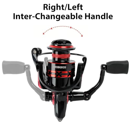 Image of Proberos Fishing Reel Fixed-Spool Reel Lure, Heavy Duty Fishing Reel, CNC Aluminum Spool, 11kg Drag Force, 5.2: 1 Gear Ratio, Rubber Grip Handle