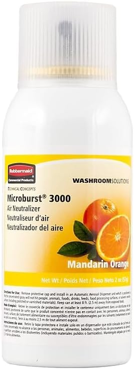 Rubbermaid Commercial Refill for Microburst 3000 Automatic Odor Control System, Mandarin Orange, FG402408