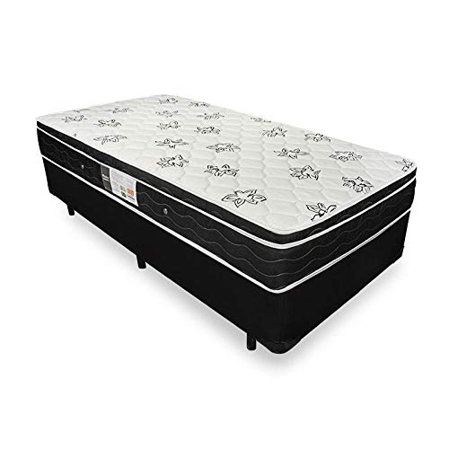 Cama Box + Colchão De Molas - Ortobom - Physical Nanolastic (Preto, Solteiro)