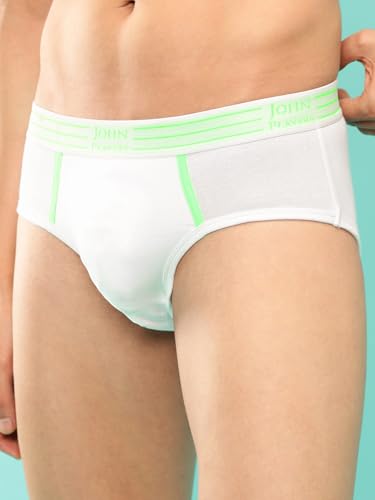 Image of John Players Pack of 2 Cotton Brief Underwear for Men with Striped Waistband