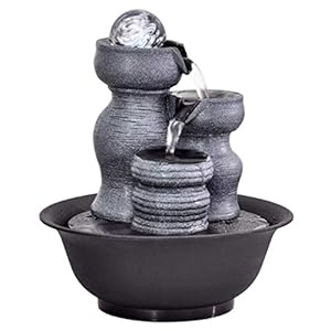 Binnenwaterfontein hars decoratieve fontein indoor fontein creatieve desktop decoratie beeld bergsteen Feng Shui fontein tafelwaterfontein (kleur: B)