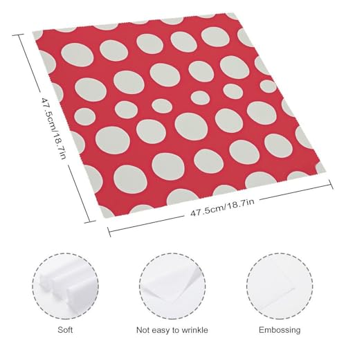 Servilletas de Tela Rojas y Blancas con Puntos miniatura 2