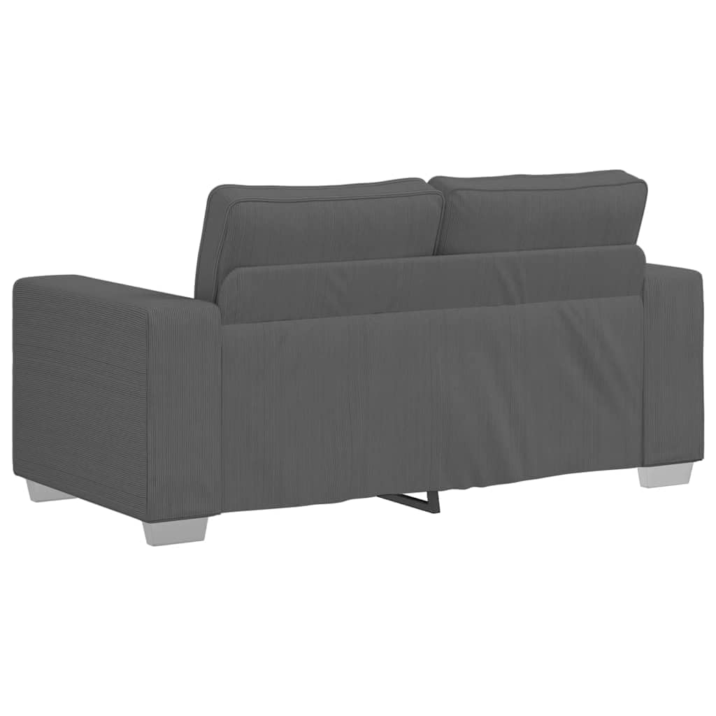 IKAYAA Divano 2 Posti Divano Due Posti con Braccioli Divano 2 Posti in Tessuto di Velluto a Coste per Soggiorno/Appartamento/Camera da Letto-Grigio scuro-120 cm