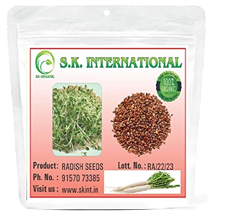 Image of SK ORGANIC Radish Seeds (Muli) for Cultivation and sprouting (250 gms)