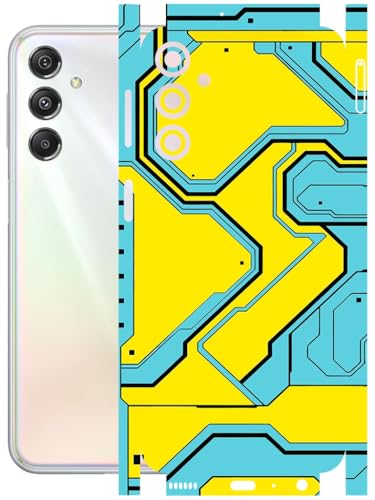 Image of AtOdds - Full Body Back Screen Guard Protector Film - Lamination Wrap Skin Sticker Compatible with Samsung Galaxy M34 (5G) | Scratchproof Matte Finish (YellowLane)