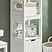 SoBuy Mueble Columna de Baño, Armario para Baño Alto,Estanterías de Baño-2 Puertas...