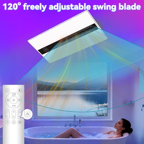 Image of Bathroom exhaust fan with heater & bluetooth speaker, 1900W Heater