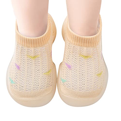 Infant Boys Girls Socks Shoes Toddler Breathable Mesh The Floor Socks Non Slip Prewalker Vintage Boys (Khaki, 2-3 Years)3