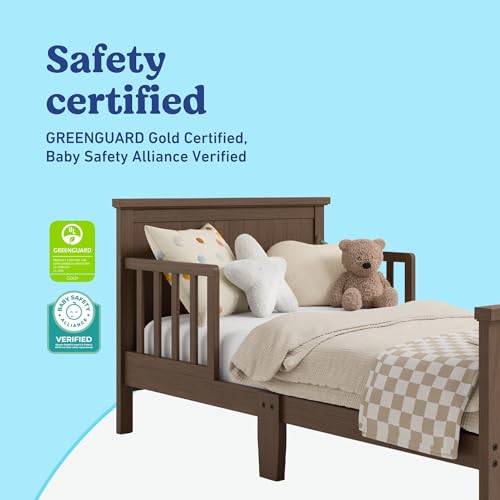 Image of Graco Bailey Toddler Bed (Hazelnut) - Includes Bed Rail on Both Sides, Fits Standard-Size Crib and Toddler Bed Mattress, Baby Safety Alliance Verified, Solid and Sturdy Construction