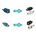 Bingfu Car Antenna Splitter - FM AM Radio Antenna Adapter Cable - Fakra Z Female Male to DIN Connector - 6 inch for Car Stereo Audio HD Radio Head Unit CD Media Player Receiver