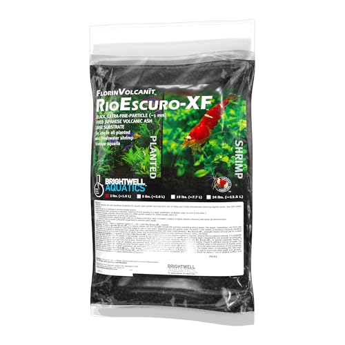Brightwell Aquatics FlorinVolcanīt Rio Escuro-XF – Volcanic Substrate for Planted Aquariums & Shrimp Tanks – Lowers GH & pH – Supports Root Growth, 2lbs