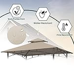 Grill Gazebo Replacement Canopy Roof, 5' x 8' Outdoor BBQ Gazebo Canopy Top Cover, Double Tired Grill Shelter Cover with Durable Polyester Fabric, Fit for Model L-GG001PST-F, Khaki - Image 4