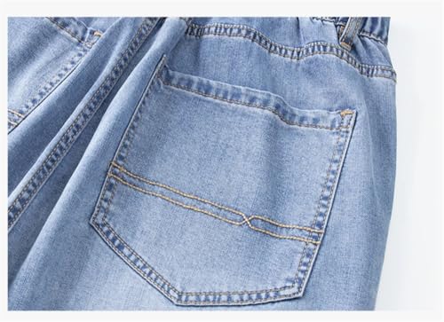 Men's Solid Straight Jeans, Thin Mid-Waist Pants, Zipper Opening and Closing Casual Jeans4