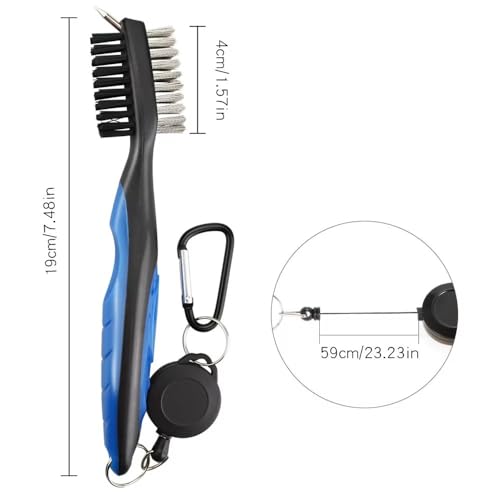 Berfea Golf Club Cleaner Brush and Golf Towel Kit,Golf Club Brush and Golf Groove Cleaner Cleaning Kit Tool,Golf Accessories for Men - Image 3