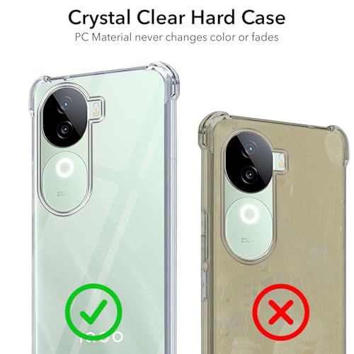Image of Jkobi Shockproof Crystal-Clear Back Cover for Vivo iQOO Z9s (Anti Yellow Case | Drop & Camera Protection | Hard Polycarbonate)
