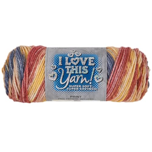 Image of Hobby Lobby Print I Love This Yarn, 492 Brighton Road, Set of 2 | 4 Medium Weight, 252 Yards Per Skien, For Crocheting & Knitting
