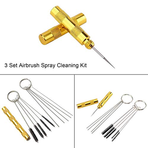 Hotorda Kit de limpeza de aerógrafo, pote de limpeza de vidro com suporte, ferramentas de limpeza de