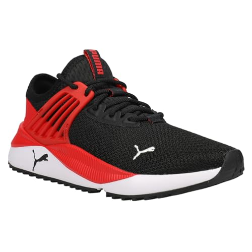 PUMA PUMA Pacer Future Sneaker, Black-High Risk Red White, 4.5 US Unisex Big Kid