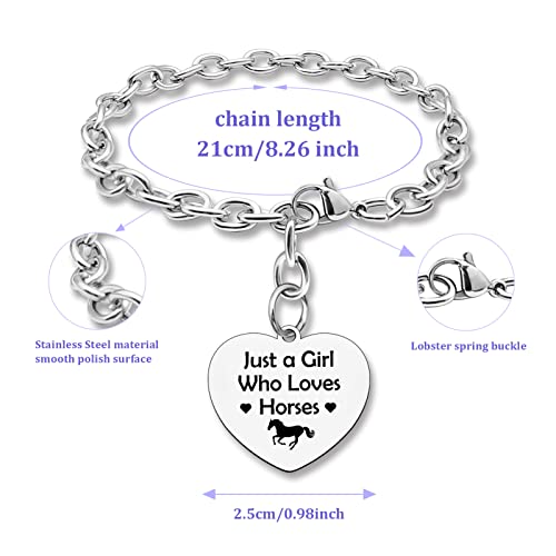 Image of DlaeKua Horse Gifts For Women Horse Jewelry Bracelet for Horse Lovers Birthday Gifts Horses Bracelets Inspirational Horse Gifts for Mom Friends Aunt Sister Stainless Steel Bracelet