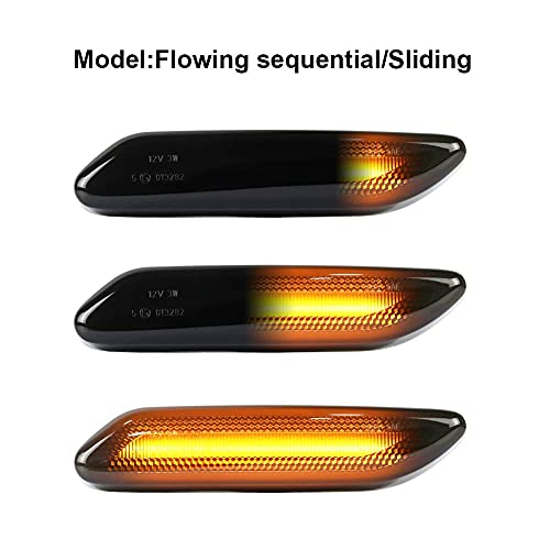 Gempro Led Front Fender Side Marker Lights Assembly Smoke Lens Turn Signal Lamp Replacement For 2011 2012 2013 2014 2015 2016 Mini Cooper R60 R61 Countryman Paceman, 2 Pcs #TOP1