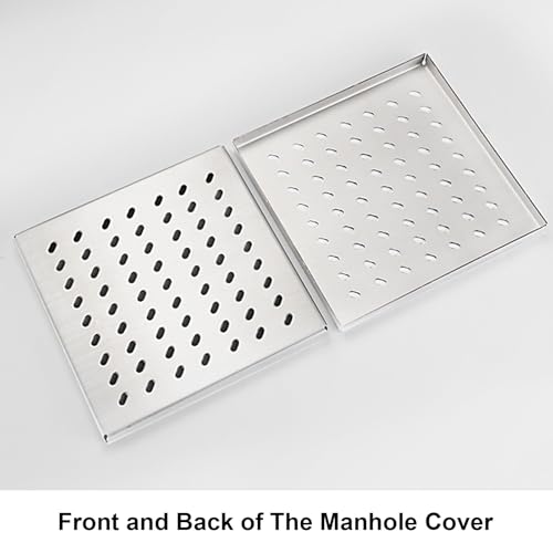 Grille de vidange à évacuation rapide 30x30cm en acier inoxydable - 8