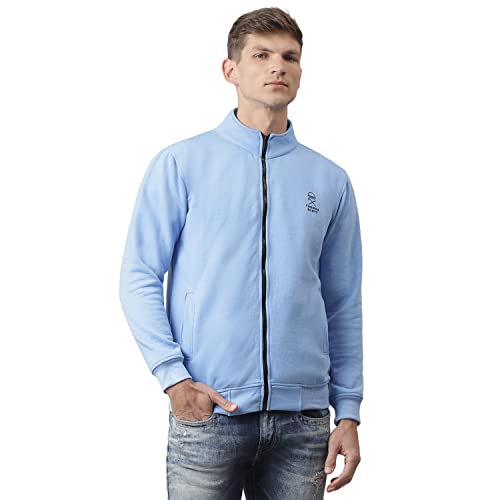 Image of Thomas Scott Men's | Solid | Full Sleeve | Regular Fit | Cotton Poly | High Neck | Zip Clouser | Knitted Sweatshirt