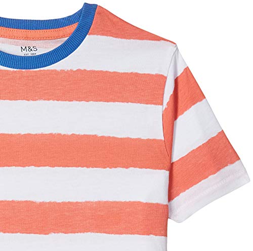 Image of Marks & Spencer Boys Solid Cotton Round Neck Regular Fit Top