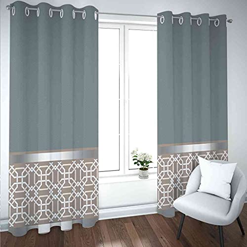 Rideau occultant imprimé bleu rétro 3D isolant thermique pour maison - 4